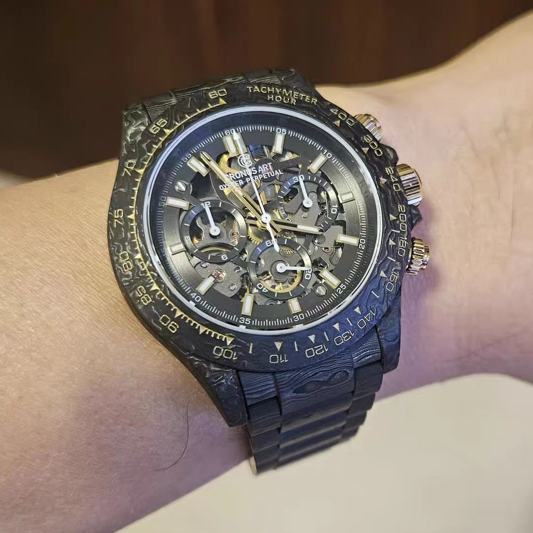 Canvas Strap Watch - CRONUSART Men Chronograph Watch Automatic Mechanical