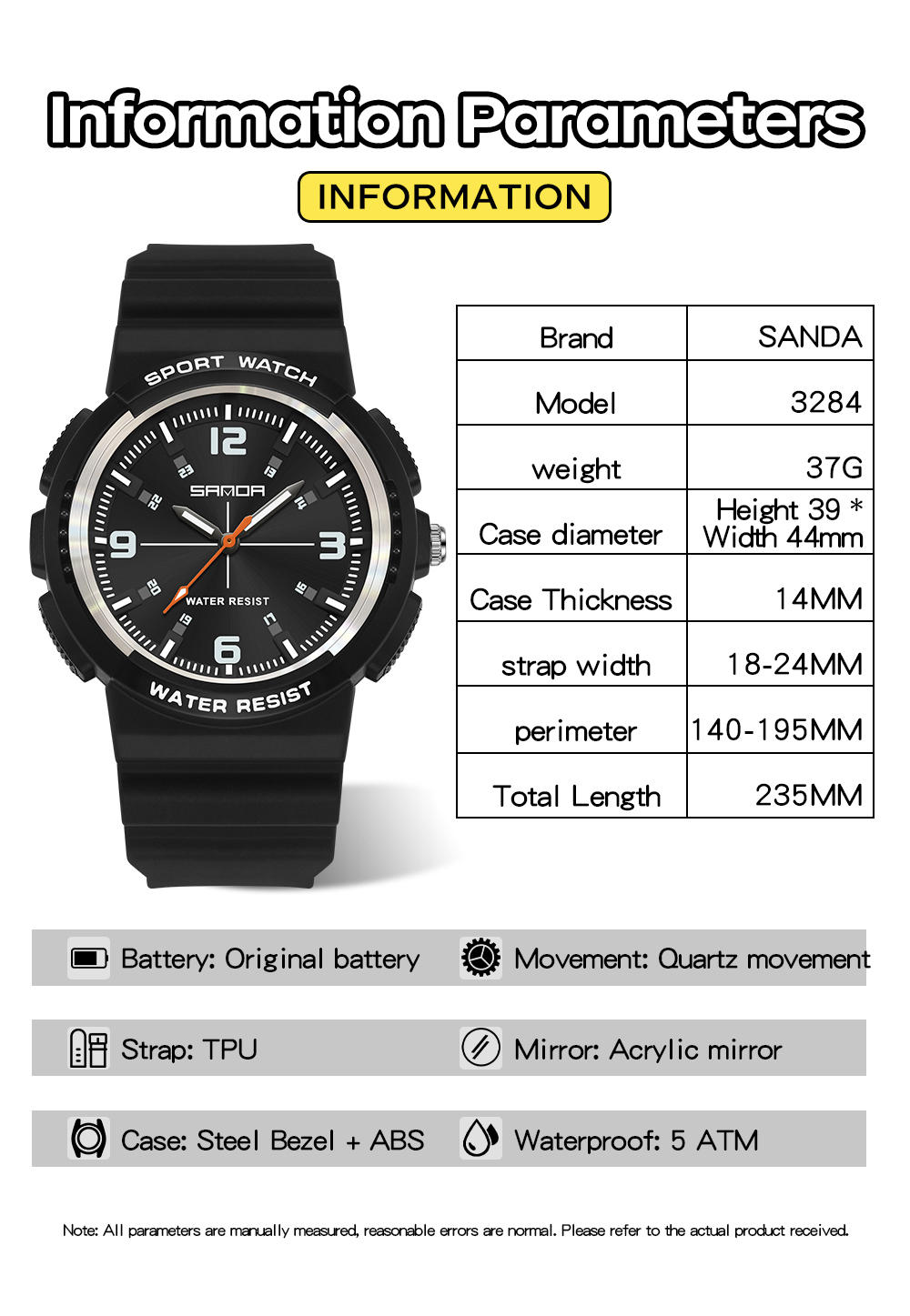SANDA New 3284 Fashion Student - Rubber Strap Diver ulasan dan harga