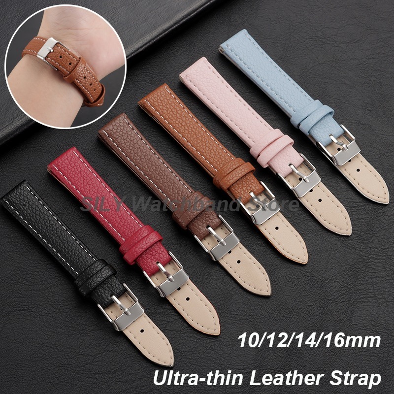 10mm 12mm 14mm 16mm Ultra-thin - Suede Strap Watch ulasan dan harga