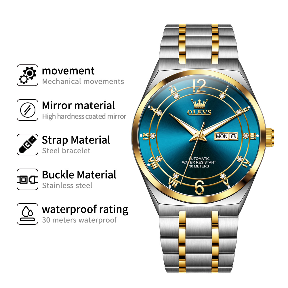 OLEVS Watch Mens Watch Mechani - Rolex Watch Datejust ulasan dan harga