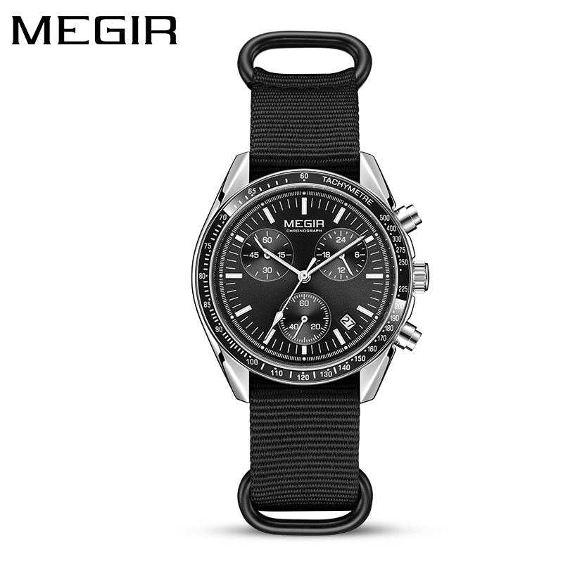MEGIR 2247 New Luxury Men's Wa - Canvas Strap Watch ulasan dan harga