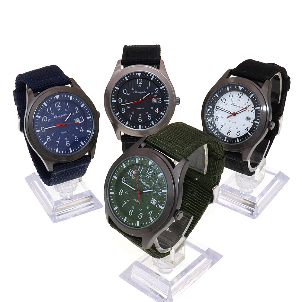 Luxury Men's Quartz Watch Spor - Canvas Strap Watch ulasan dan harga