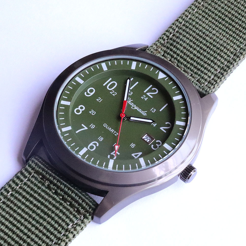 Luxury Men's Quartz Watch Spor - Canvas Strap Watch ulasan dan harga