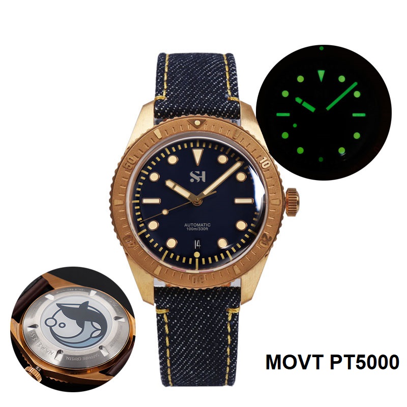 42mm Bronze Mens Watch Mechani - Canvas Strap Watch ulasan dan harga