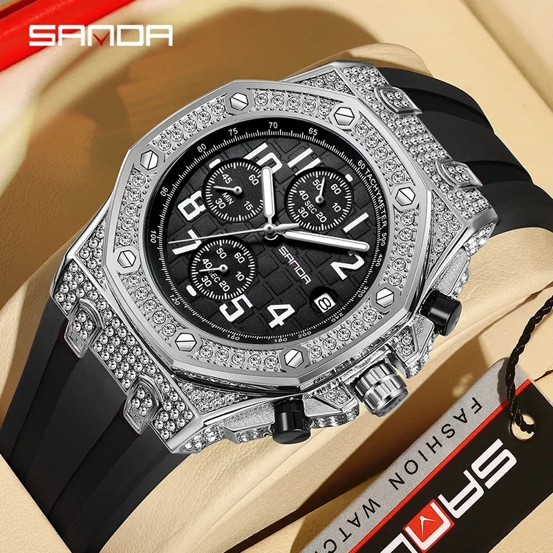 SANDA 7026 Men's Quartz Watch  - Rubber Strap Diver ulasan dan harga