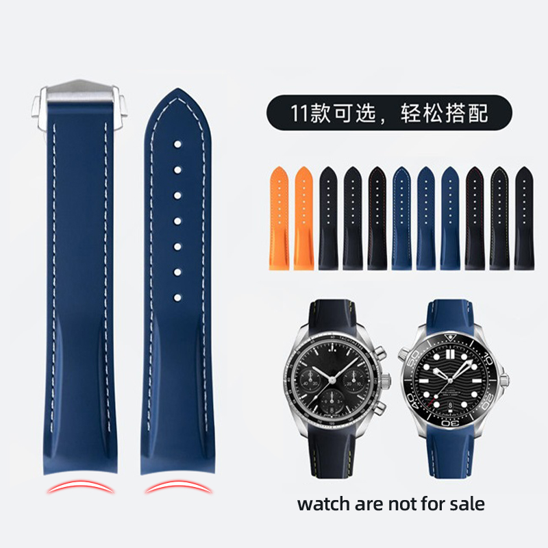 Curved End Rubber Silicone Wat - Omega Watch Speedmaster ulasan dan harga
