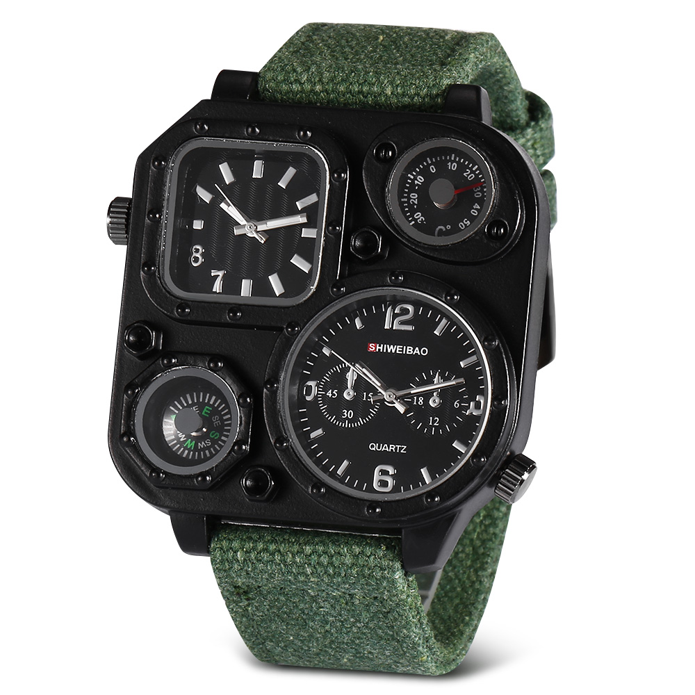 Quartz Mens Watches Top Brand  - Canvas Strap Watch ulasan dan harga