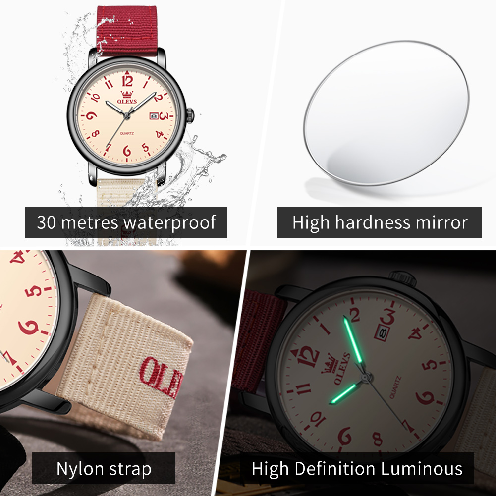 OLEVS Brand New Fashion Quartz - Canvas Strap Watch ulasan dan harga