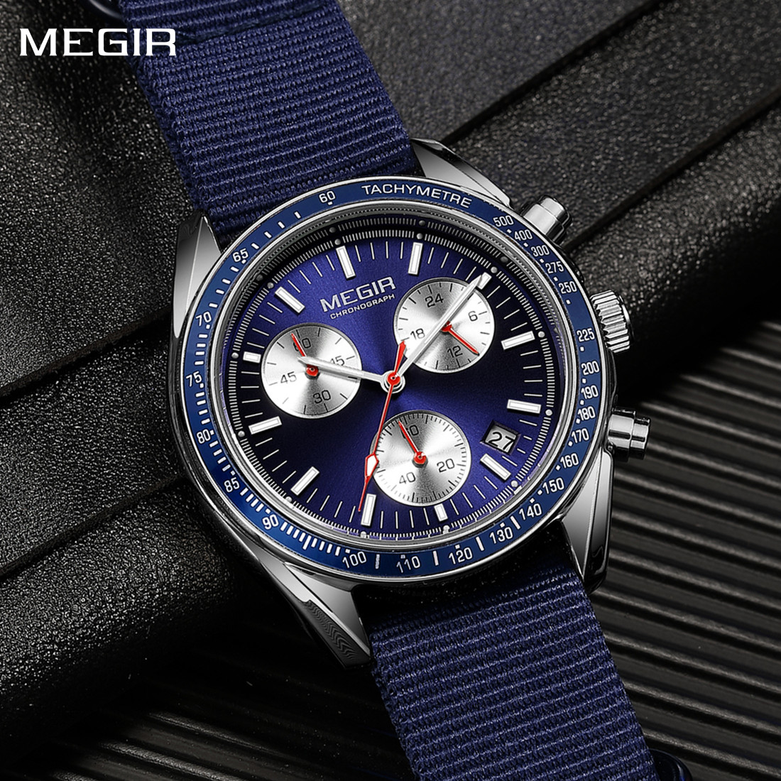 MEGIR Chronograph Canvas Strap - Canvas Strap Watch ulasan dan harga