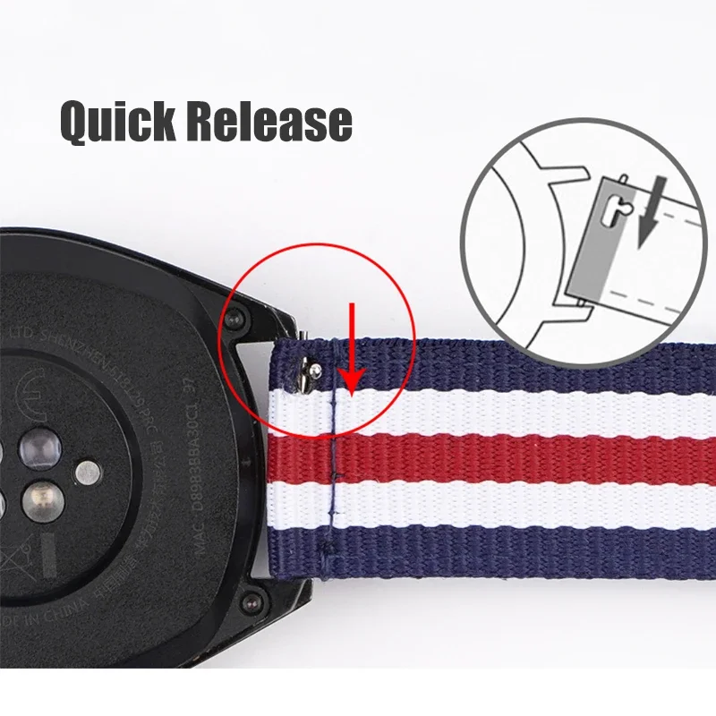 20mm 22mm Woven Nylon Strap fo - Canvas Strap Watch ulasan dan harga